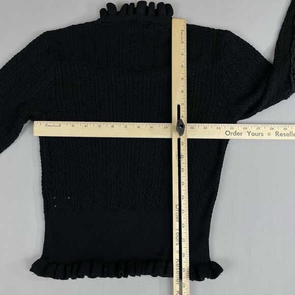 Industry Republic Clothing Ruffle Knit Mock Neck Sweater Women's Med Sheer Black - Picture 11 of 16